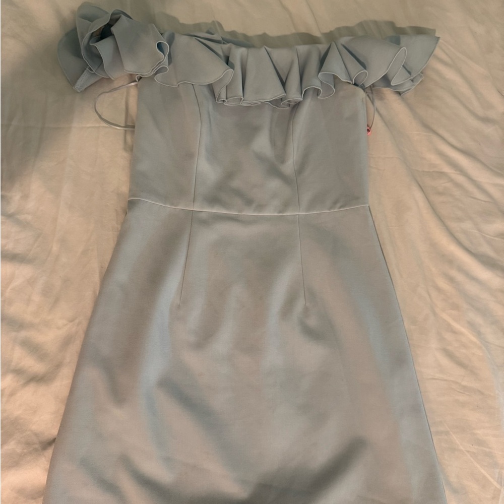 French Connection Off-Shoulder Blue Dress